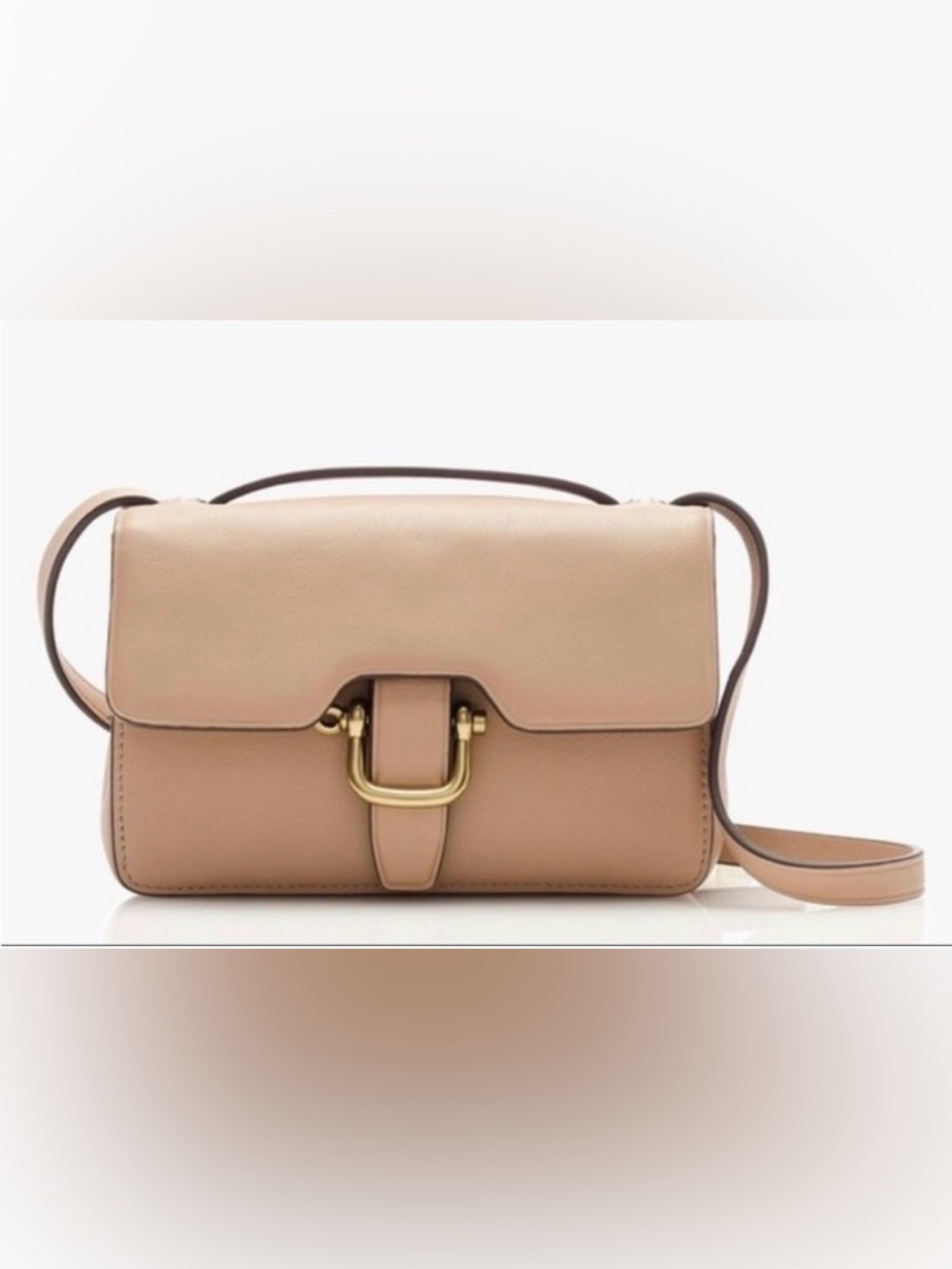 J Crew Elevated Basics Quiet Luxury Edit Crossbody Leather Bag Purse Beige Stone